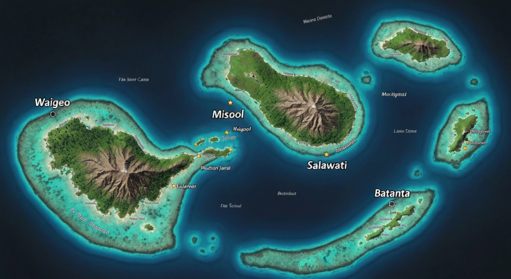 Raja Ampat Map Geography Islands - RajaAmpatIslands.com